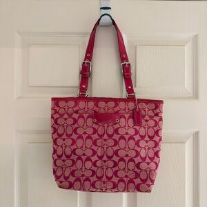 Coach Pink Signature Bag EUC
